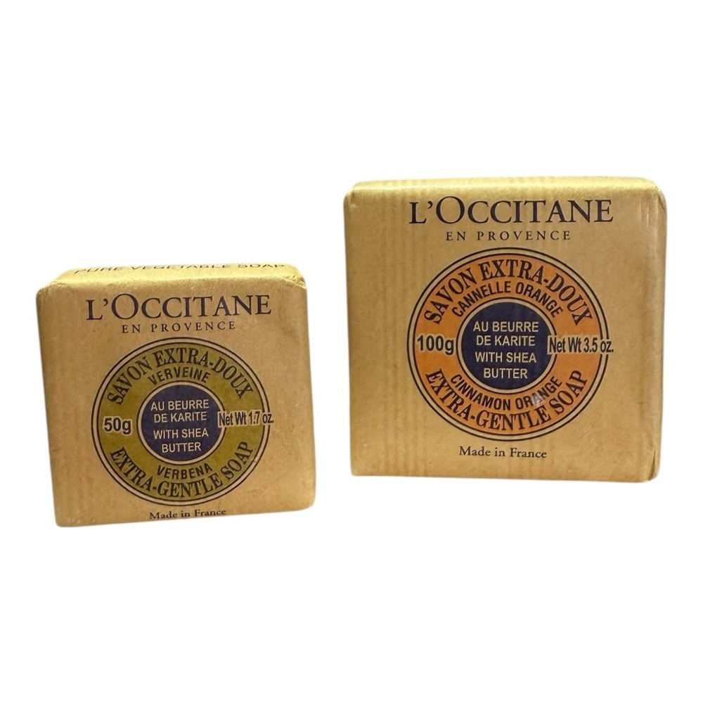 L'occitane Cinnamon Canelle Orange Soap Bar w/ Shea Butter 3.5‎ oz & Verbena 1.7